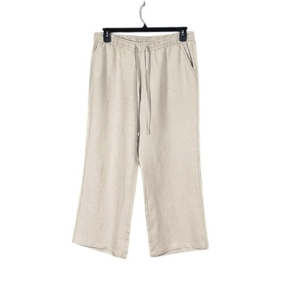 Tommy Bahama 100% Linen Wide Leg Pants Medium Beachy Coastal Euro Summer Resort - Picture 2 of 6